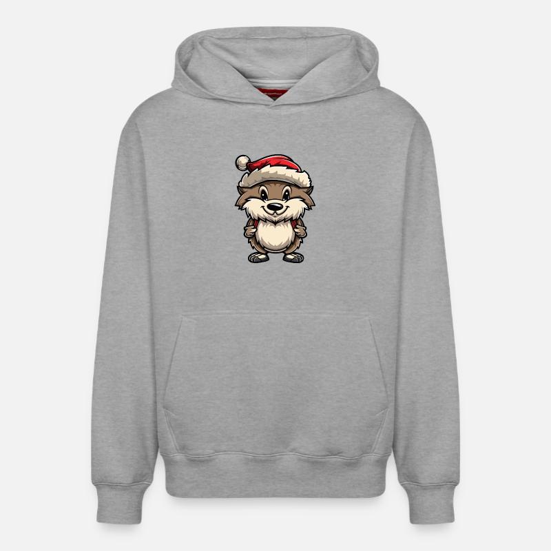 Noël hérisson - Sweat à capuche unisexe décontracté en coton biologique – de SPREAD - gris chiné