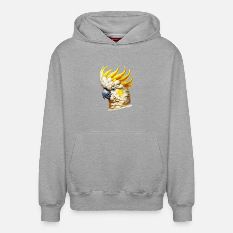 Perroquet cacatoès - Sweat à capuche unisexe décontracté en coton biologique – de SPREAD - gris chiné