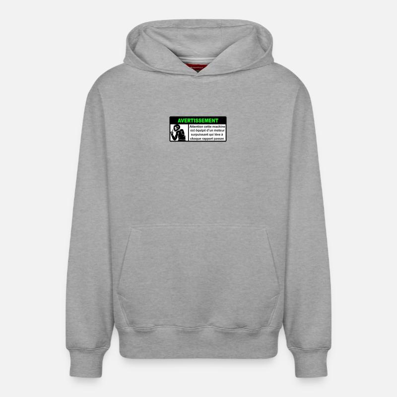 Avertissement Biker  - Sweat à capuche unisexe décontracté en coton biologique – de SPREAD - gris chiné