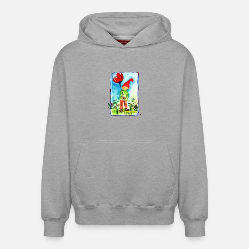 nain - Sweat à capuche unisexe décontracté en coton biologique – de SPREAD - gris chiné