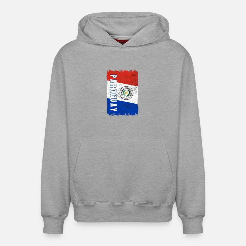 drapeau du Paraguay - Sweat à capuche unisexe décontracté en coton biologique – de SPREAD - gris chiné