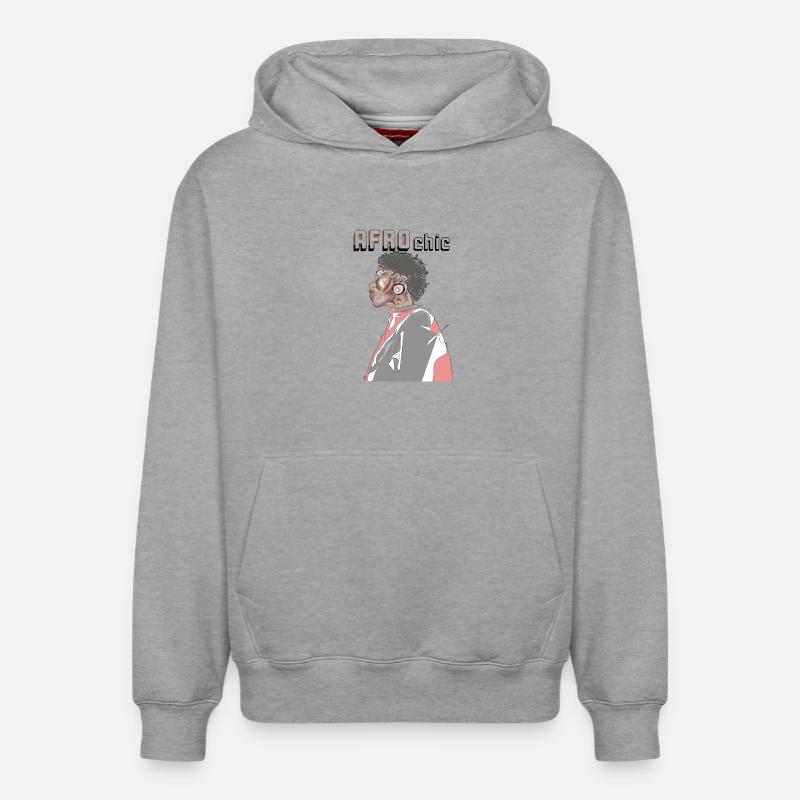 Afro chic - Sweat à capuche unisexe décontracté en coton biologique – de SPREAD - gris chiné