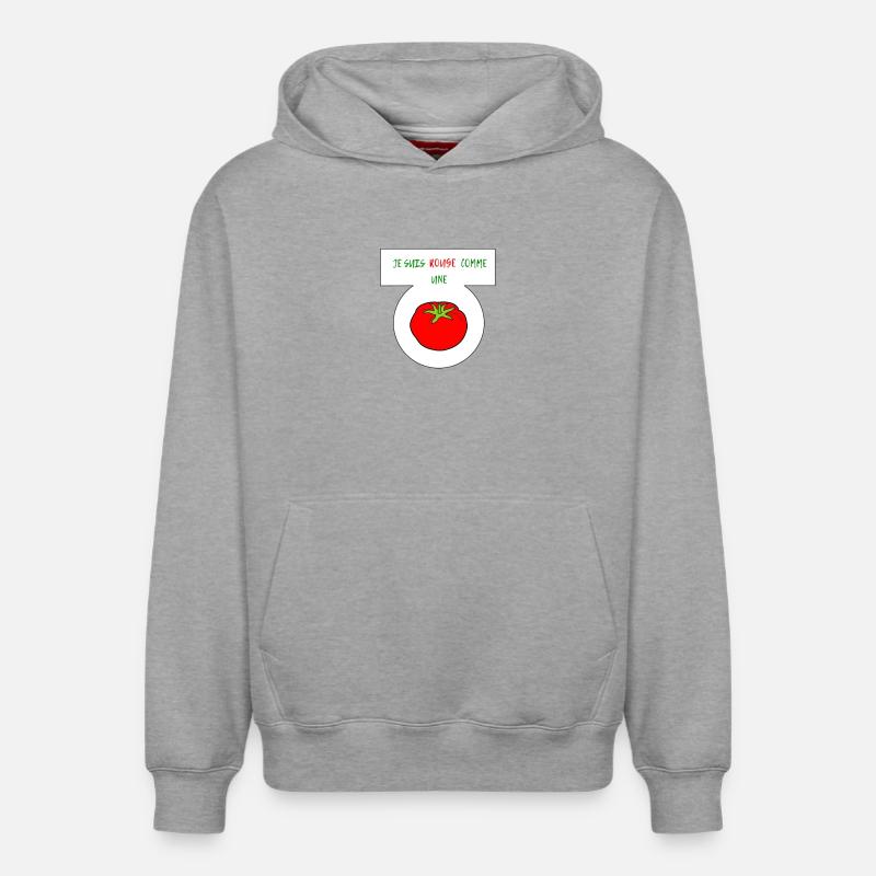 Rouge comme une tomate - Sweat à capuche unisexe décontracté en coton biologique – de SPREAD - gris chiné