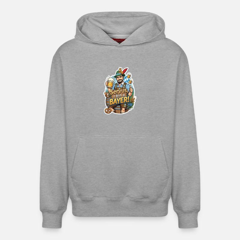 Servus I bin a Bayer – Bierfreude - Relaxed Unisex Organic Hoodie – von SPREAD - Grau meliert