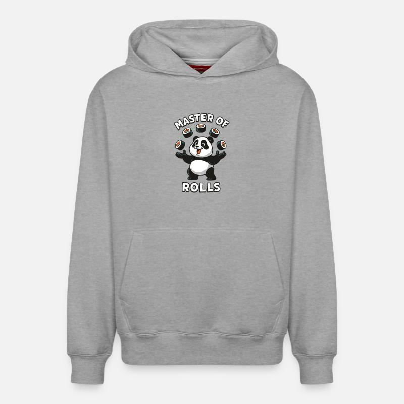 Maître des Rôles Panda - Sweat à capuche unisexe décontracté en coton biologique – de SPREAD - gris chiné