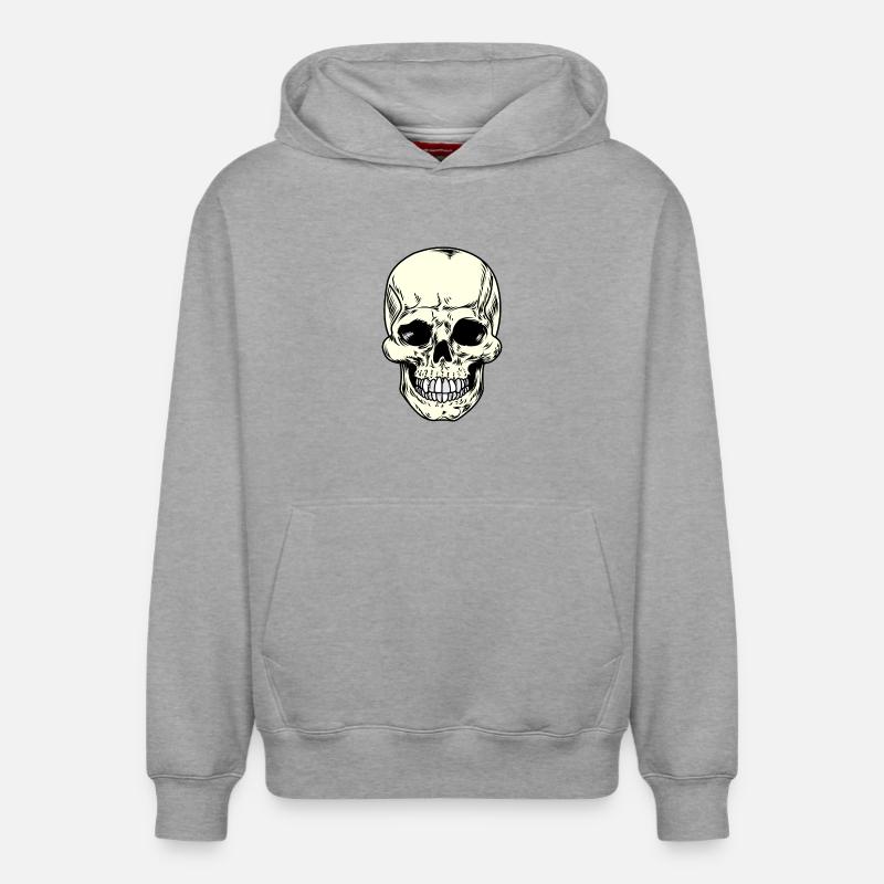 Crâne crânien - Sweat à capuche unisexe décontracté en coton biologique – de SPREAD - gris chiné
