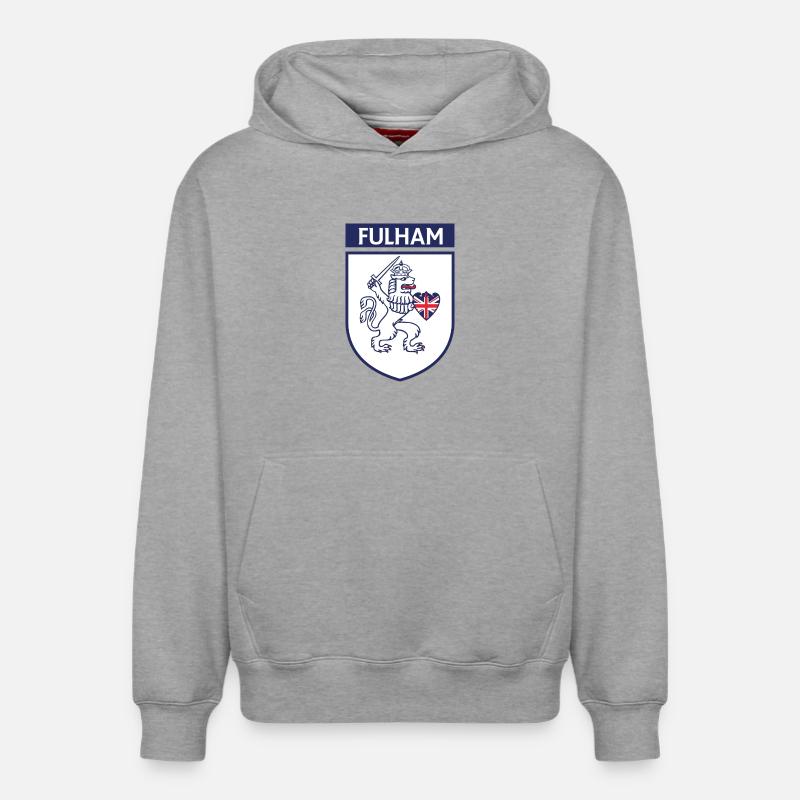 Lion héraldique avec épée - Sweat à capuche unisexe décontracté en coton biologique – de SPREAD - gris chiné