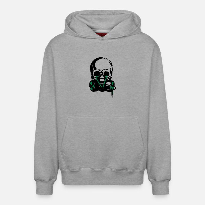 crâne + masque - Sweat à capuche unisexe décontracté en coton biologique – de SPREAD - gris chiné