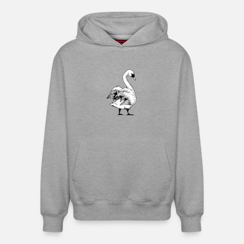 cygne - Sweat à capuche unisexe décontracté en coton biologique – de SPREAD - gris chiné