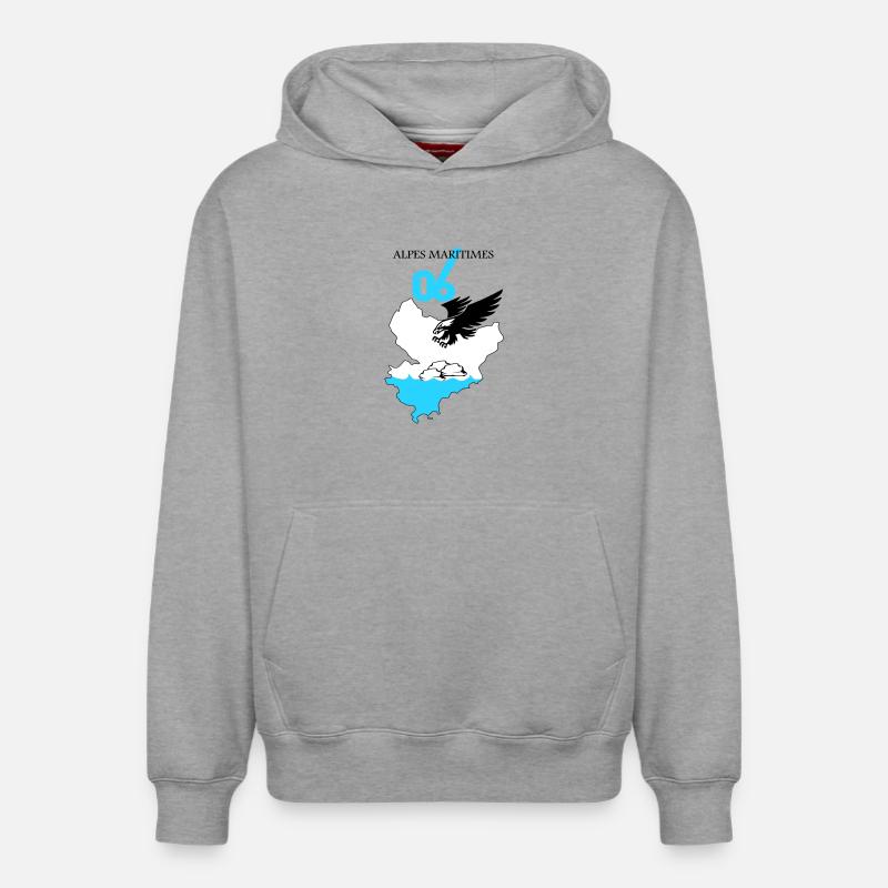 Alpes Maritimes - Sweat à capuche unisexe décontracté en coton biologique – de SPREAD - gris chiné