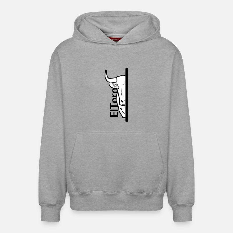 taureau caché - Sweat à capuche unisexe décontracté en coton biologique – de SPREAD - gris chiné