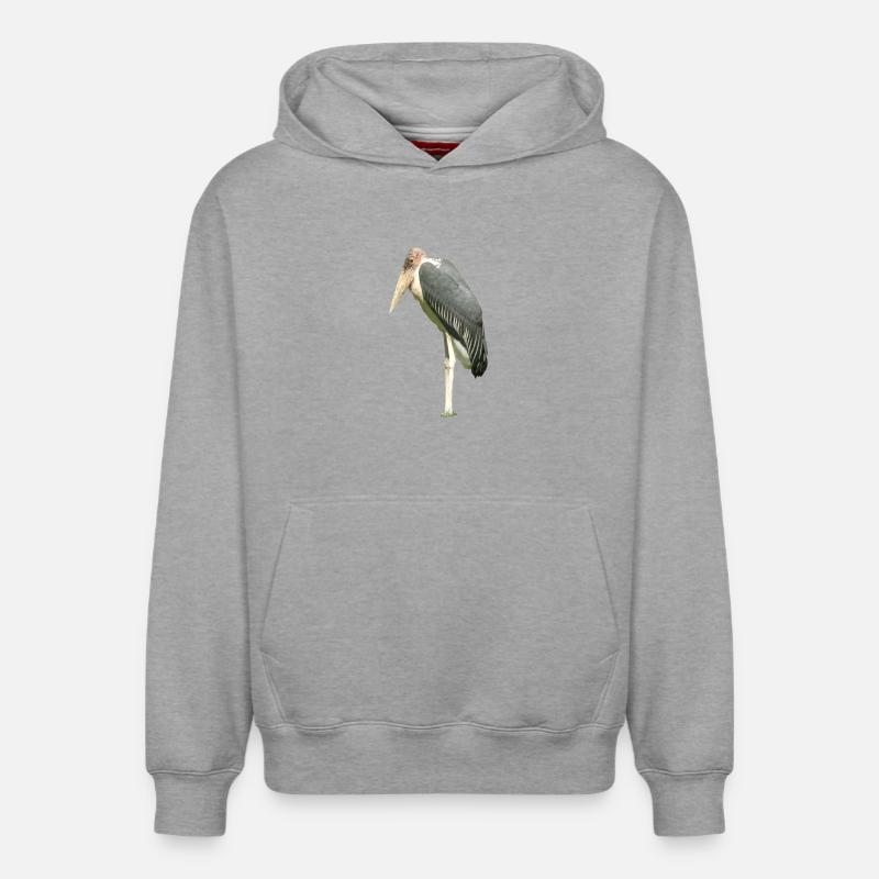 cigogne - Sweat à capuche unisexe décontracté en coton biologique – de SPREAD - gris chiné