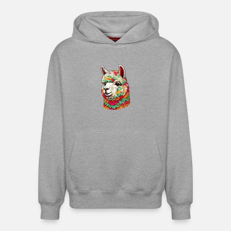 Alpaga - Sweat à capuche unisexe décontracté en coton biologique – de SPREAD - gris chiné