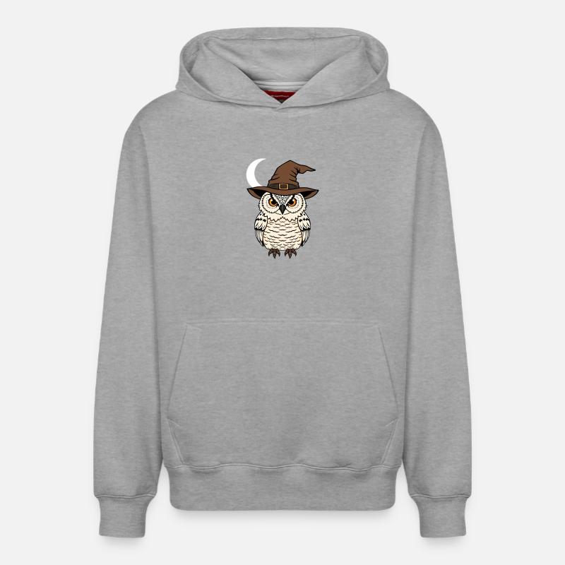 Zauberer Eule mit Hut - Relaxed Unisex Organic Hoodie – von SPREAD - Grau meliert