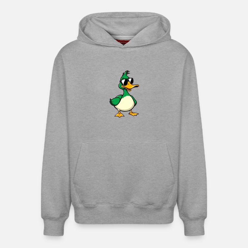 Canard - Sweat à capuche unisexe décontracté en coton biologique – de SPREAD - gris chiné