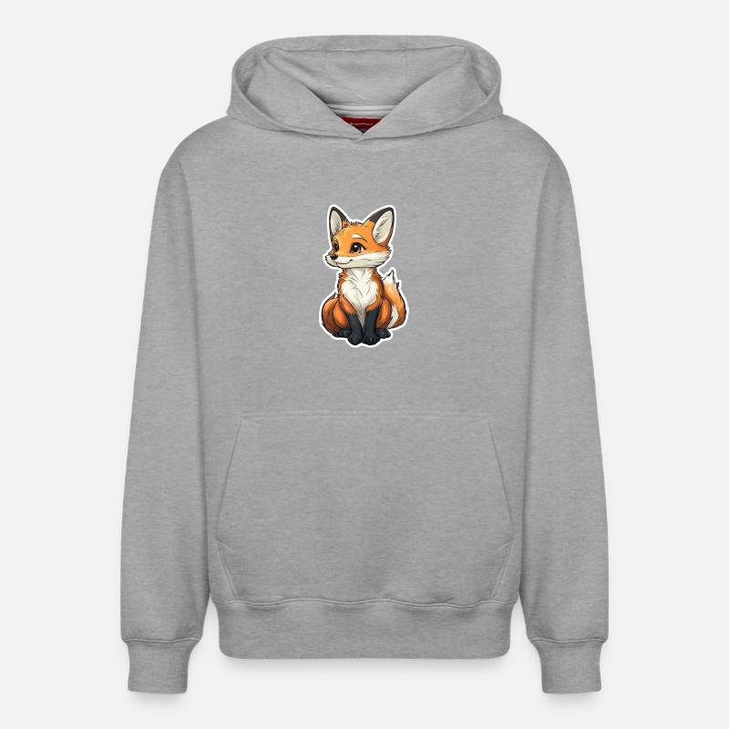 Renard - Sweat à capuche unisexe décontracté en coton biologique – de SPREAD - gris chiné