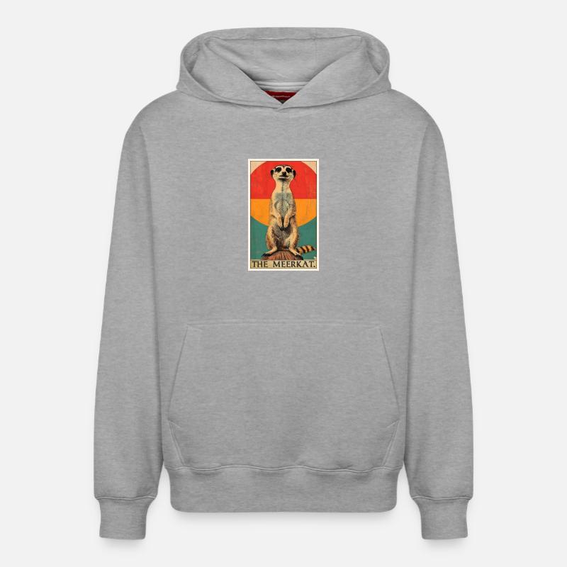 Suricate Erdmännchen - Sweat à capuche unisexe décontracté en coton biologique – de SPREAD - gris chiné