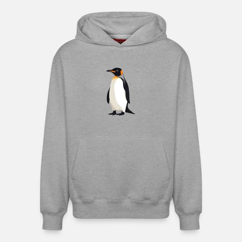 Pingouins Pingouin - Sweat à capuche unisexe décontracté en coton biologique – de SPREAD - gris chiné