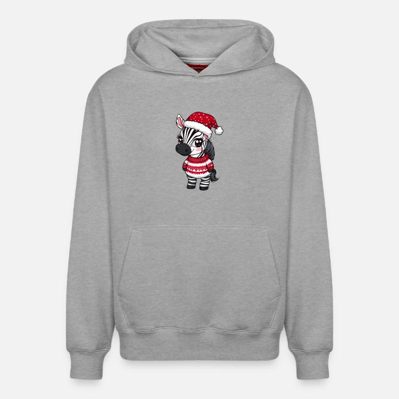 Noël zèbre Noël - Sweat à capuche unisexe décontracté en coton biologique – de SPREAD - gris chiné