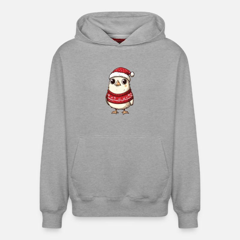 Noël de Noël poulet - Sweat à capuche unisexe décontracté en coton biologique – de SPREAD - gris chiné