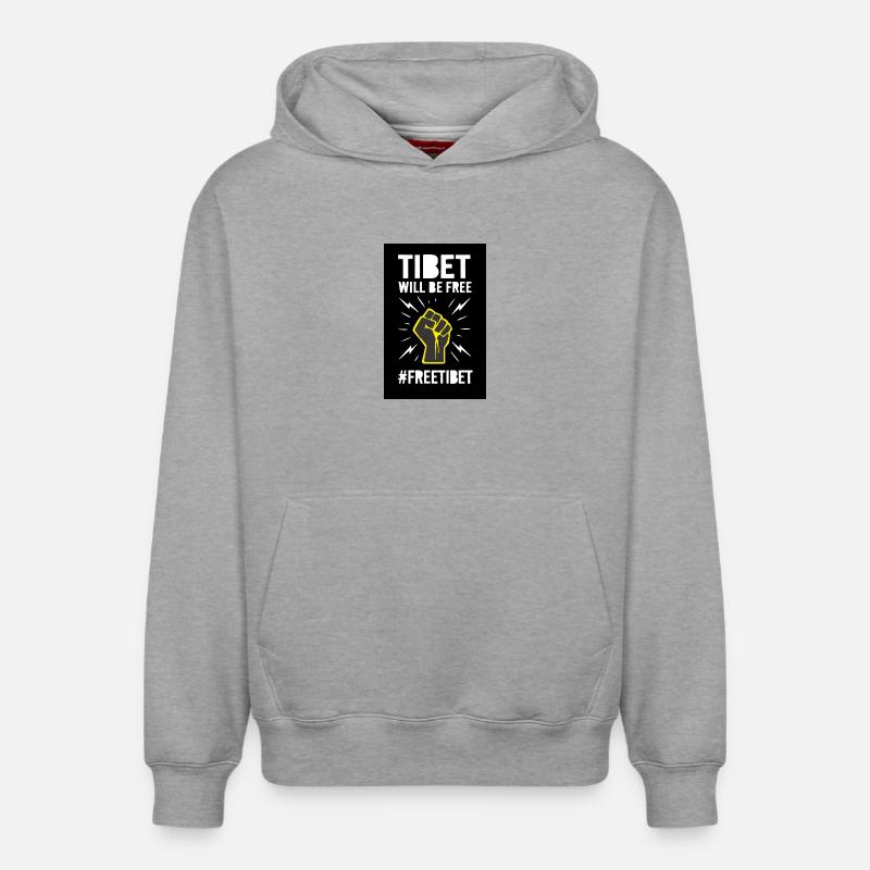 Tibet wird frei sein. Protest-Design. - Relaxed Unisex Organic Hoodie – von SPREAD - Grau meliert