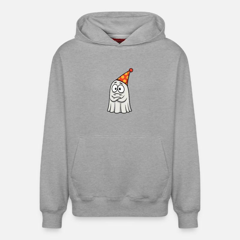 Griesgrämiger Geist mit Partyhut - Sweat à capuche unisexe décontracté en coton biologique – de SPREAD - gris chiné
