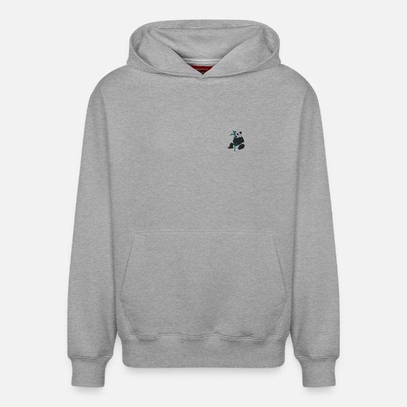 Panda - Sweat à capuche unisexe décontracté en coton biologique – de SPREAD - gris chiné