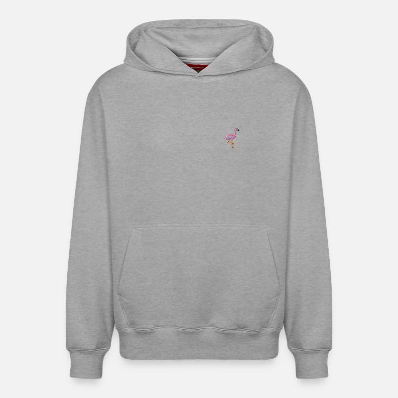 Flamant - Sweat à capuche unisexe décontracté en coton biologique – de SPREAD - gris chiné