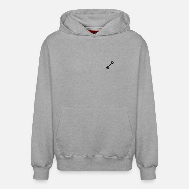 Clé brodée - Sweat à capuche unisexe décontracté en coton biologique – de SPREAD - gris chiné
