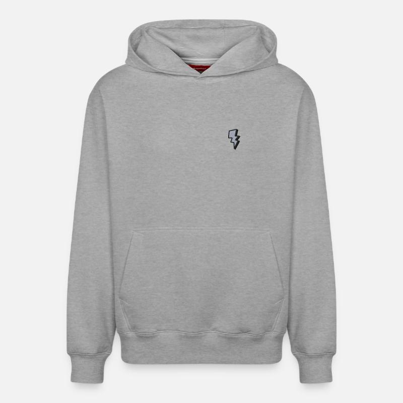Éclair - Sweat à capuche unisexe décontracté en coton biologique – de SPREAD - gris chiné