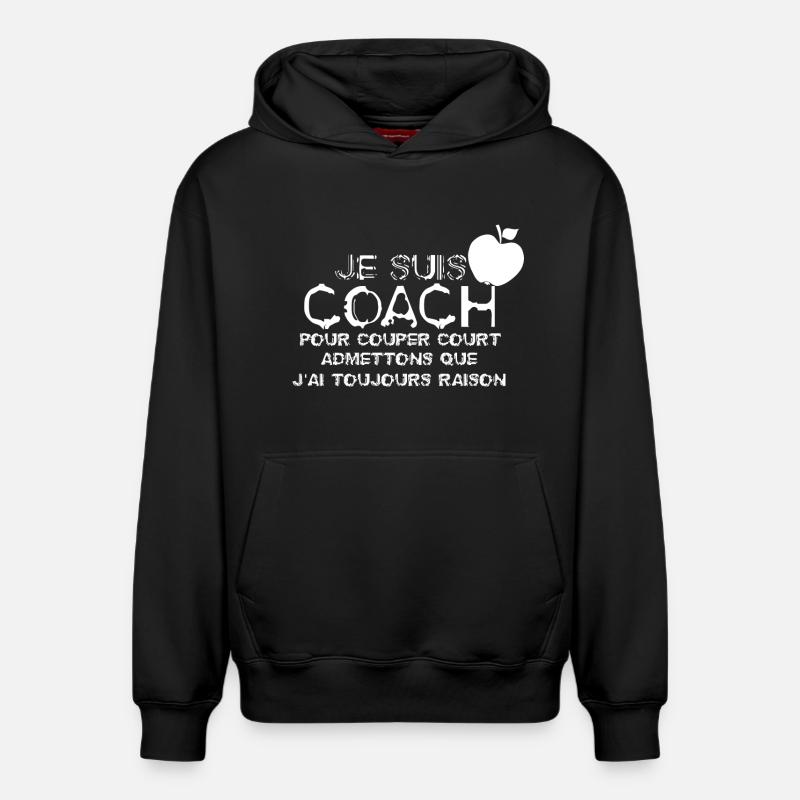 Je suis Coach - Sweat à capuche unisexe décontracté en coton biologique – de SPREAD - noir