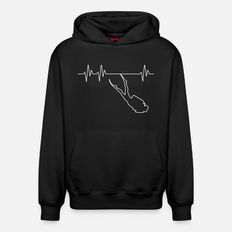 Electrocardiogramme Plongeur - Sweat à capuche unisexe décontracté en coton biologique – de SPREAD - noir