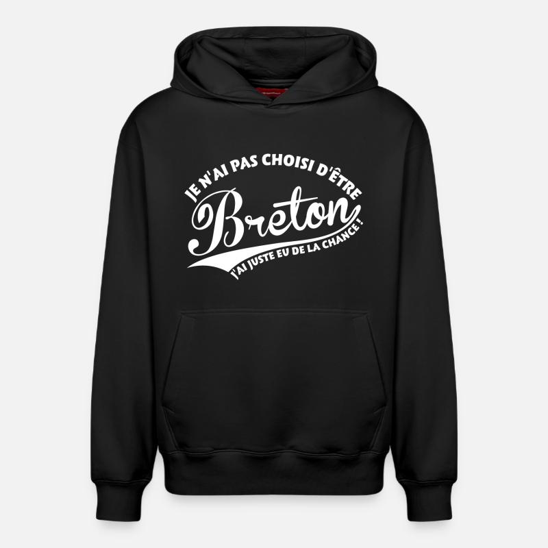 Breton chanceux - Sweat à capuche unisexe décontracté en coton biologique – de SPREAD - noir