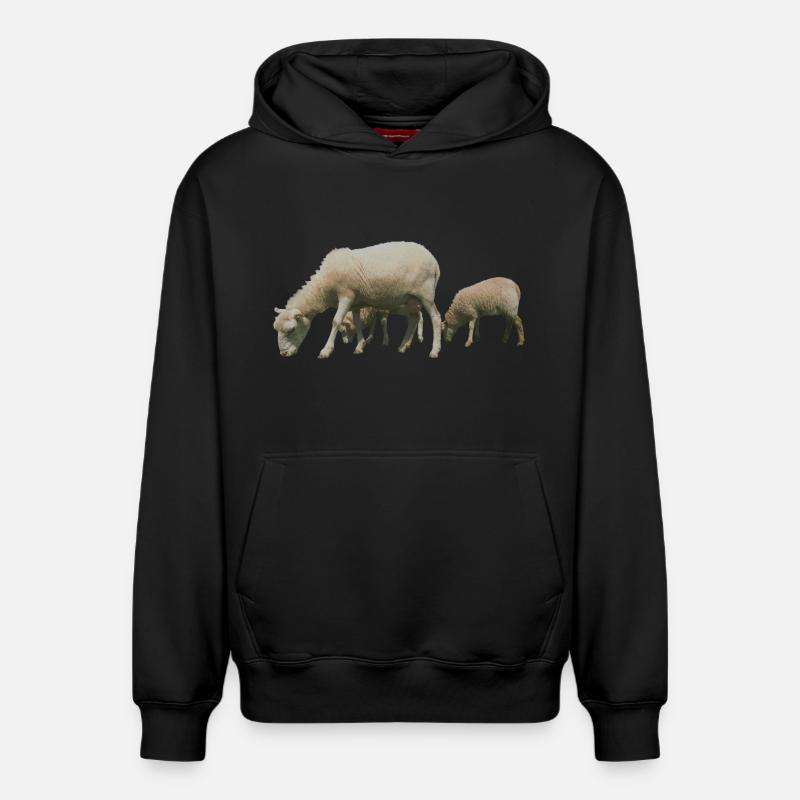 mouton - Sweat à capuche unisexe décontracté en coton biologique – de SPREAD - noir