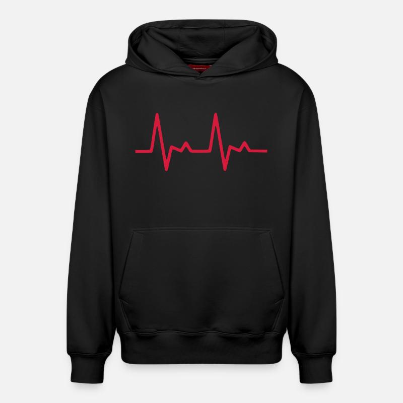 ECG_01 - Sweat à capuche unisexe décontracté en coton biologique – de SPREAD - noir