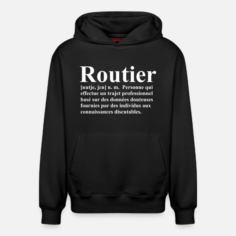 Routier Définition - Sweat à capuche unisexe décontracté en coton biologique – de SPREAD - noir