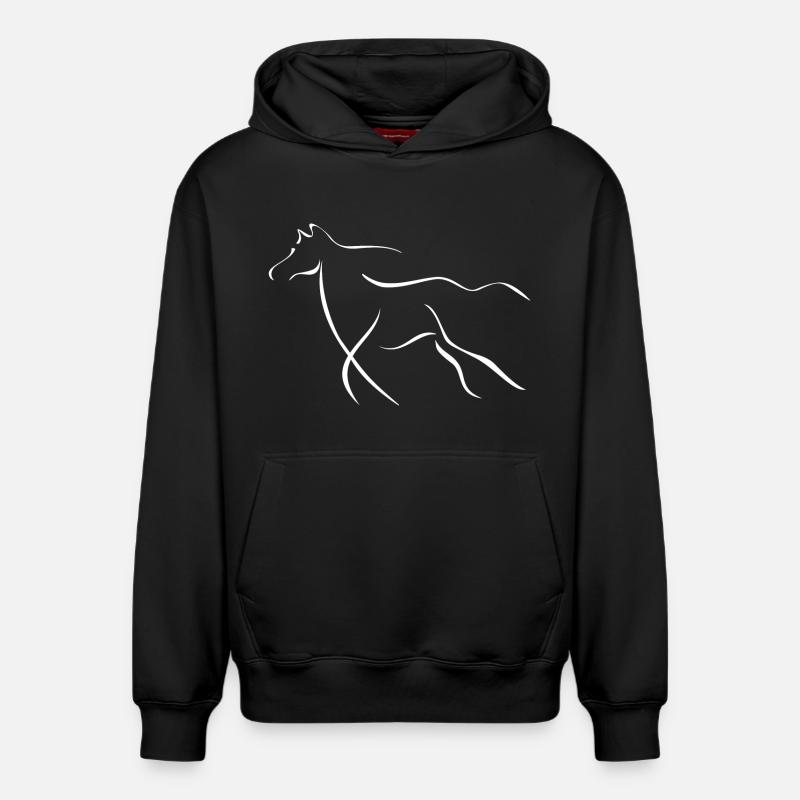 Cheval élégant - Sweat à capuche unisexe décontracté en coton biologique – de SPREAD - noir