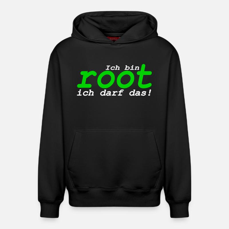 Ich bin root ich darf das - Relaxed Unisex Organic Hoodie – von SPREAD - Schwarz