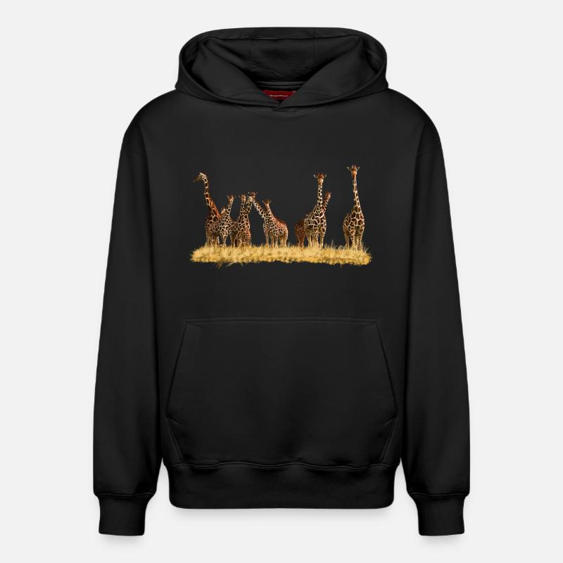 Girafes - Sweat à capuche unisexe décontracté en coton biologique – de SPREAD - noir