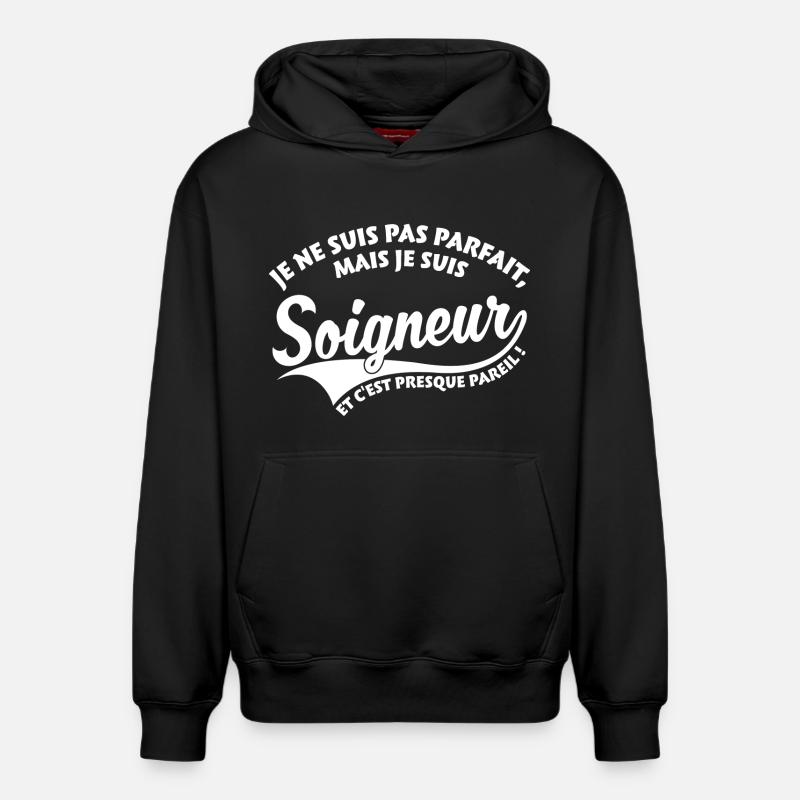Parfait Soigneur - Sweat à capuche unisexe décontracté en coton biologique – de SPREAD - noir