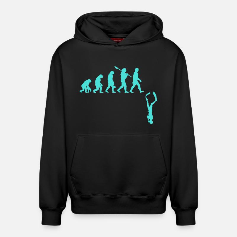 Évolution de l’apnée - Sweat à capuche unisexe décontracté en coton biologique – de SPREAD - noir