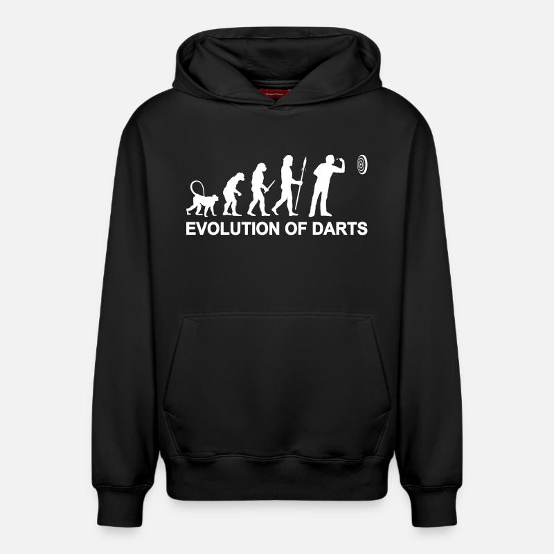 Evolution des Darts - Relaxed Unisex Organic Hoodie – von SPREAD - Schwarz