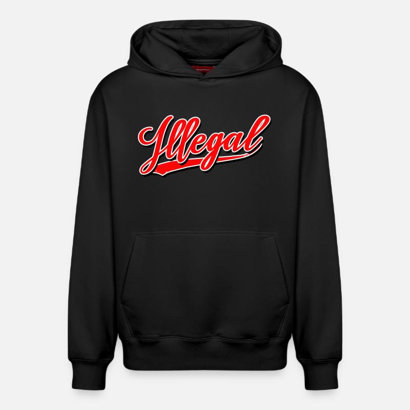 démo illégale illégalement illégale - Sweat à capuche unisexe décontracté en coton biologique – de SPREAD - noir