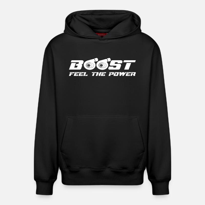 Boost Turbo - Sweat à capuche unisexe décontracté en coton biologique – de SPREAD - noir