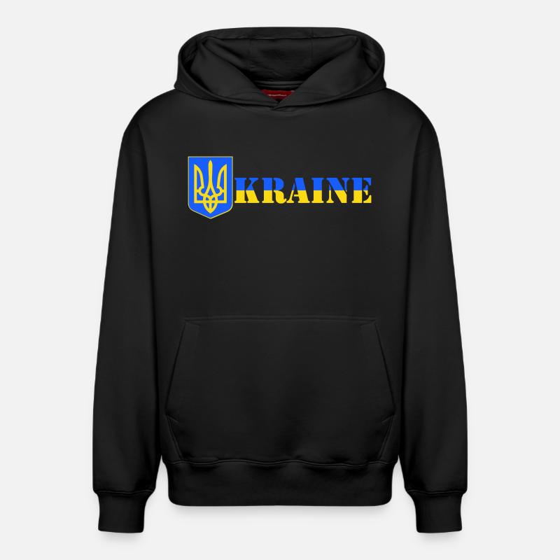Ukraine - Sweat à capuche unisexe décontracté en coton biologique – de SPREAD - noir