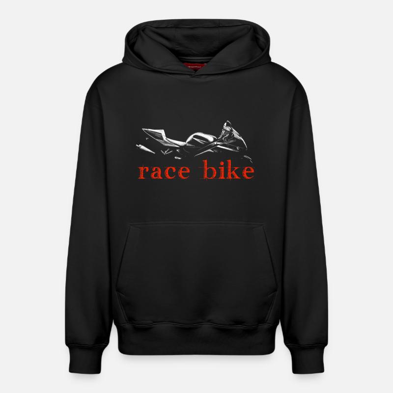 Vélo de course - Sweat à capuche unisexe décontracté en coton biologique – de SPREAD - noir