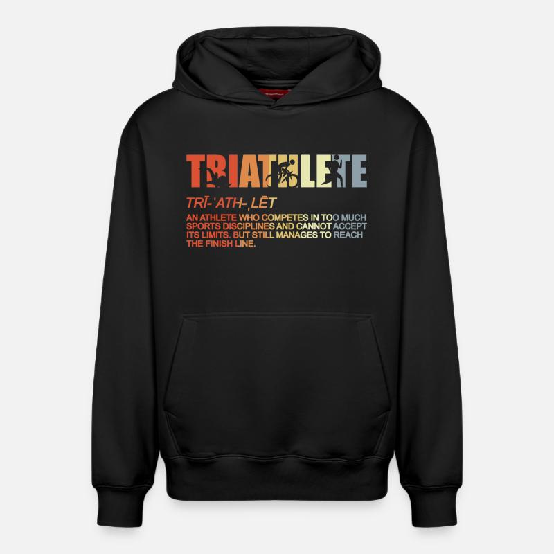 Définition du triathlète - Sweat à capuche unisexe décontracté en coton biologique – de SPREAD - noir