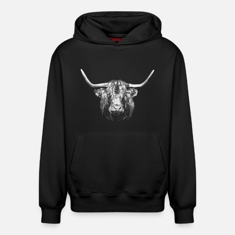 Taureau - Sweat à capuche unisexe décontracté en coton biologique – de SPREAD - noir