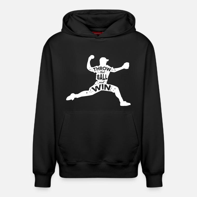 Baseball Slogan - Sweat à capuche unisexe décontracté en coton biologique – de SPREAD - noir