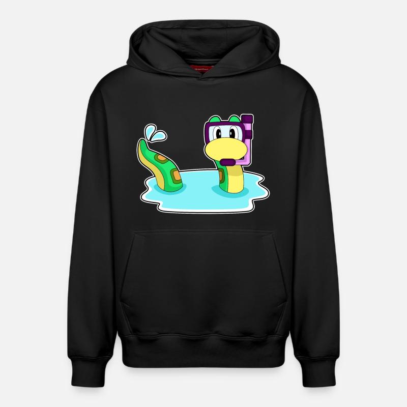Snake Diver Snorkel - Sweat à capuche unisexe décontracté en coton biologique – de SPREAD - noir